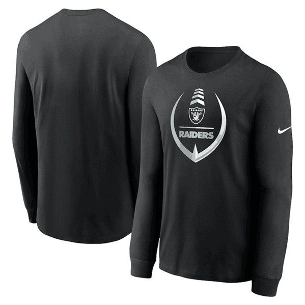 Men's Las Vegas Raiders Black Icon Legend Performance Long Sleeve T-Shirt